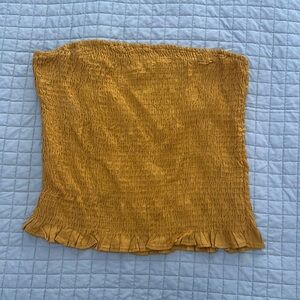 Mustard Yellow Strapless Crop Top